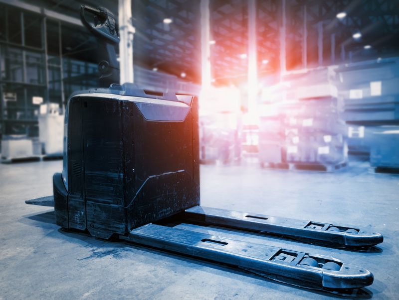 Pallet jacks move heavy loads with ease.